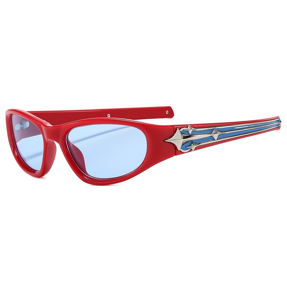 New Retro Fashion Oval Men And Women Sunglasses  Luxury Brand Punk Hip Hop Rivet Star Inlaid Design Outdoor Sun Glasses Uv400