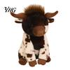 Realistic Plush Cattle Toy Highland Cow Stuffed Animal Toy, Soft Scottish Doll, Cuddly Farm Plushie Cute Doll Present for Adults Kids Boys Girls