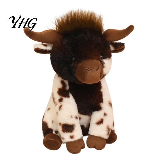 Realistic Plush Cattle Toy Highland Cow Stuffed Animal Toy, Soft Scottish Doll, Cuddly Farm Plushie Cute Doll Present for Adults Kids Boys Girls