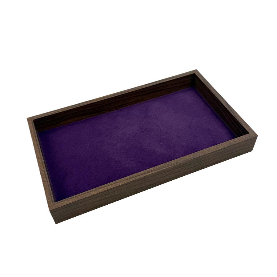 1 Pc, Walnut Wood Pattern Jewelry Box, Jewelry Tray, Suitable for Storing Necklaces, Rings, Earrings and Ear Studs. Color: Violet