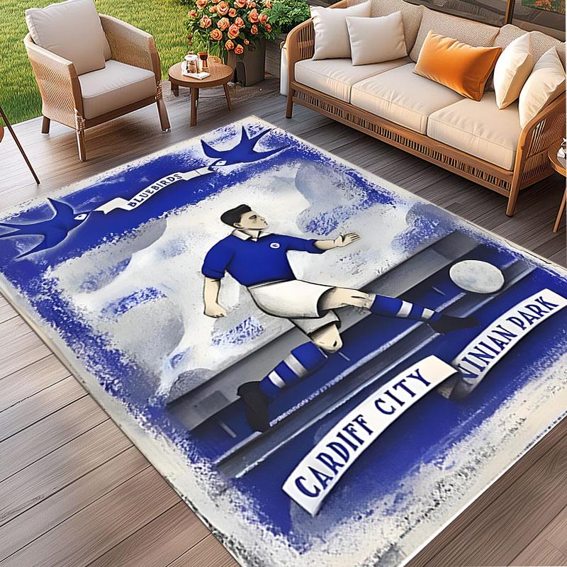 Cardiff City FC Print Rug, Washable Floor Carpet, For Entryway Dorm Laundry Room Office Study, Home Decor Birthday Christmas Gift