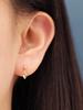 Minimalpiercing 14K Leaf Drop Ball Piercing Earrings