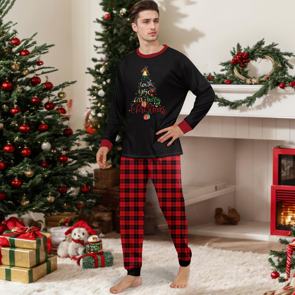 Druk Piżamy Słodki Zestaw Rodzinny, Ubrania Domowe, Zestaw Rodzinny Top z Długim Rękawem Spodnie