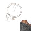 Modern Asymmetric Chain and Pin Pendant Necklace Adjustable Length Neckchain Elegant Jewelry  for Casual Outfits