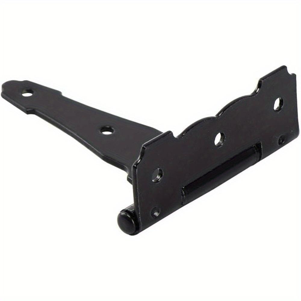 2pcs Decorative T Strap Hinge 4 Inches Black Shed Storage Gate Strap Hinge Barns Door Tee Hinges with Screws