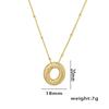 18K Gold-Plated Copper Necklace with Micro-Inlaid Zirconia & 26 Letter Pendant - Classic and Versatile European-American Jewelry
