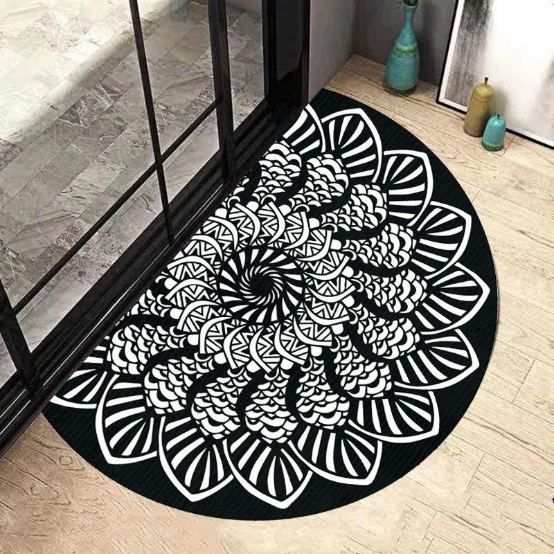 Semi Circular Floor Mat Entrance Door Mat Nordic Minimalist Entrance Carpet Bathroom Anti Slip Mat