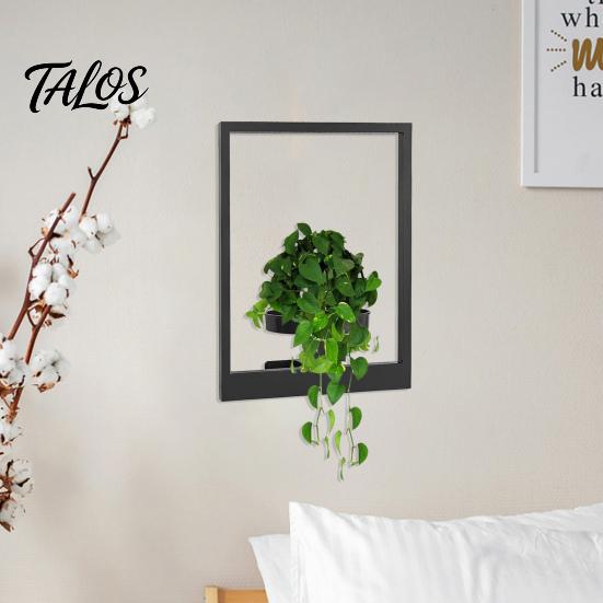 Vertical Plant Holder Picture Frame Wall Heavy Duty Metal Plants Display Stand Home Office Living Room Mount Flower Shelf Rack