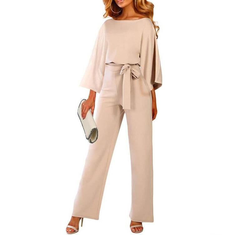 Tuta lunga da donna per le vacanze in spiaggia con fasciatura Tuta elegante casual da spiaggia per feste Pantaloni tuta da lavoro con fasciatura