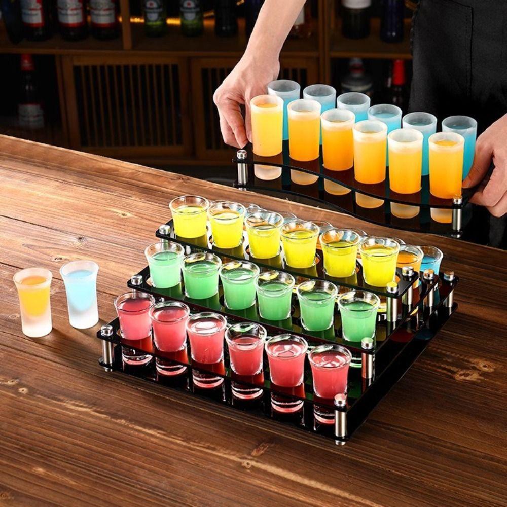 38mm Acrylic Cup Holder Round Hole Cup Serving Tray Wine Cup Shelf  Restaurant Service