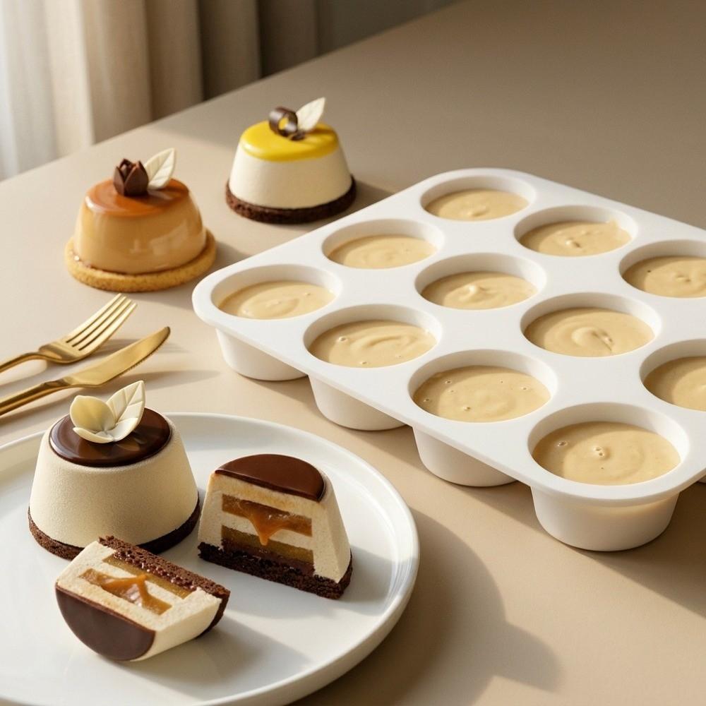 Antihaft-Silikon-Backformen 12er-Pack Schokoladen-Dessertform Cupcake-Formen Küchenbackgeschirr