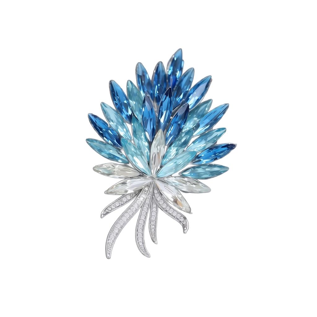 Elegant Crystal Wheat Sheaf Brooch Fashion High-End Lapel Pin Decorative Clothing Accessory for Jackets Coats and Dresses