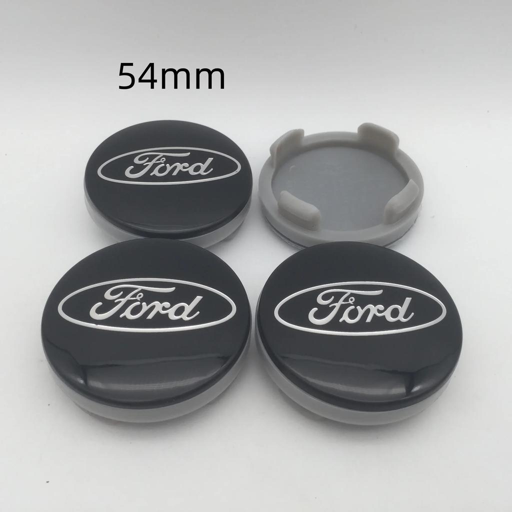Autoaufkleber Ford 2025 Heiß 4 Stück 3D für ford 54mm blau/schwarz/silber Autoemblem Radnaben-Mittelkappe Abzeichen Abdeckungen Aufkleber Decal sty
