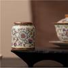 European Style Ceramic Tea Leaf Jar Small Portable Sealed Box Exquisite Ceramic Candy Nut Coffee Bean Storage Jar Home Ornament