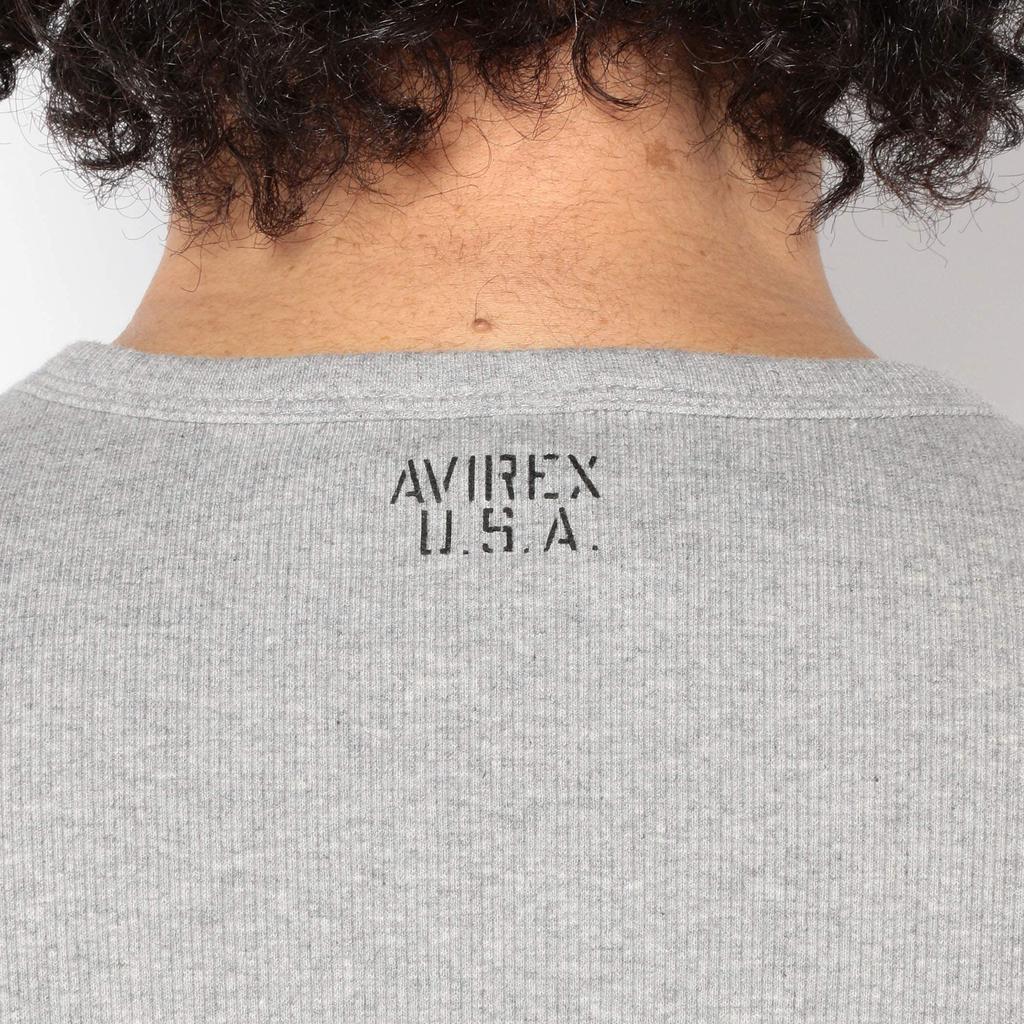 Avirex Daily Rib Crewneck Tee and 019 Charcol (Antibacterial Odor-Resistant), Men's XL, 6153481,