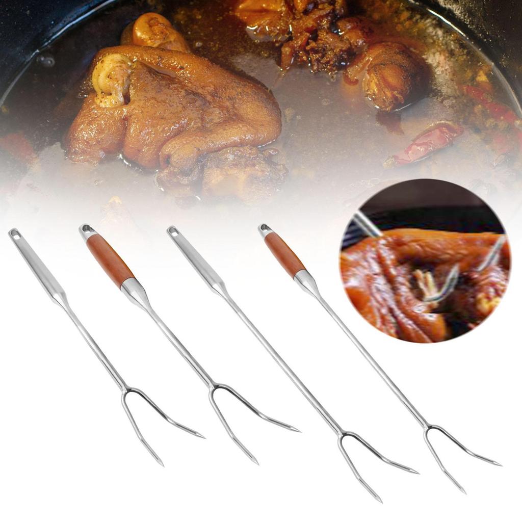 Meat Fork 304 Stainless Steel Comfortable Handle Multifunction Practical Sturdy Professional for BBQ Grilling Serving Carving