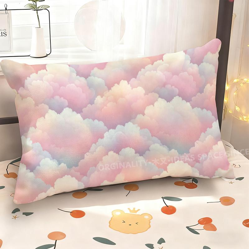 Cloudy Dreamy Pink Pillowcase Suitable For Sofa Bedroom Car Pillow Cover Cushion Rectangular Back Cushion