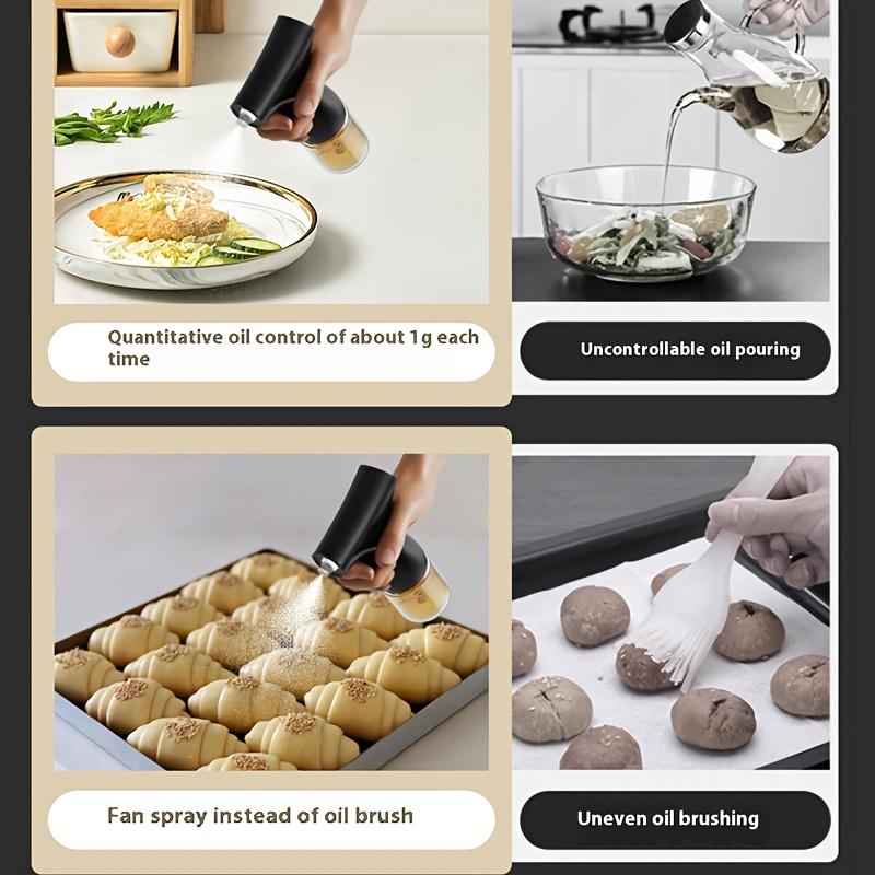 USB Rechargeable Olive Oil Sprayer, Portable Switchable Mist or Stream Glass Kitchen Oil Bottle, Dual Spray Mode for Cooking, Air Fryer