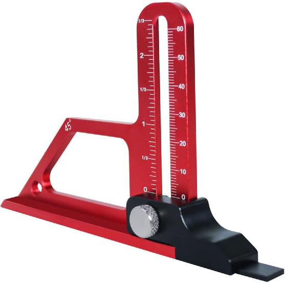 Woodworking Height Gauge, 0 to 60mm 45° Tablesaw Depth Measuring Ruler, Woodworking Setting Gauge Depth Gauge for Router Table Drill, Table Saw