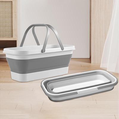 Multifunctional Silicone Folding Mop Bucket - Portable Rectangular Design
