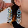 Bohemian Rhinestone Crystal Water Drop Dangle Earrings for Women Vintage Exquisite Ethnic Style Earrings Female Jewelry