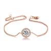 Round Cut Cubic Zirconia Bracelet For Women Rose Gold Color Hand Chain Jewelry H165