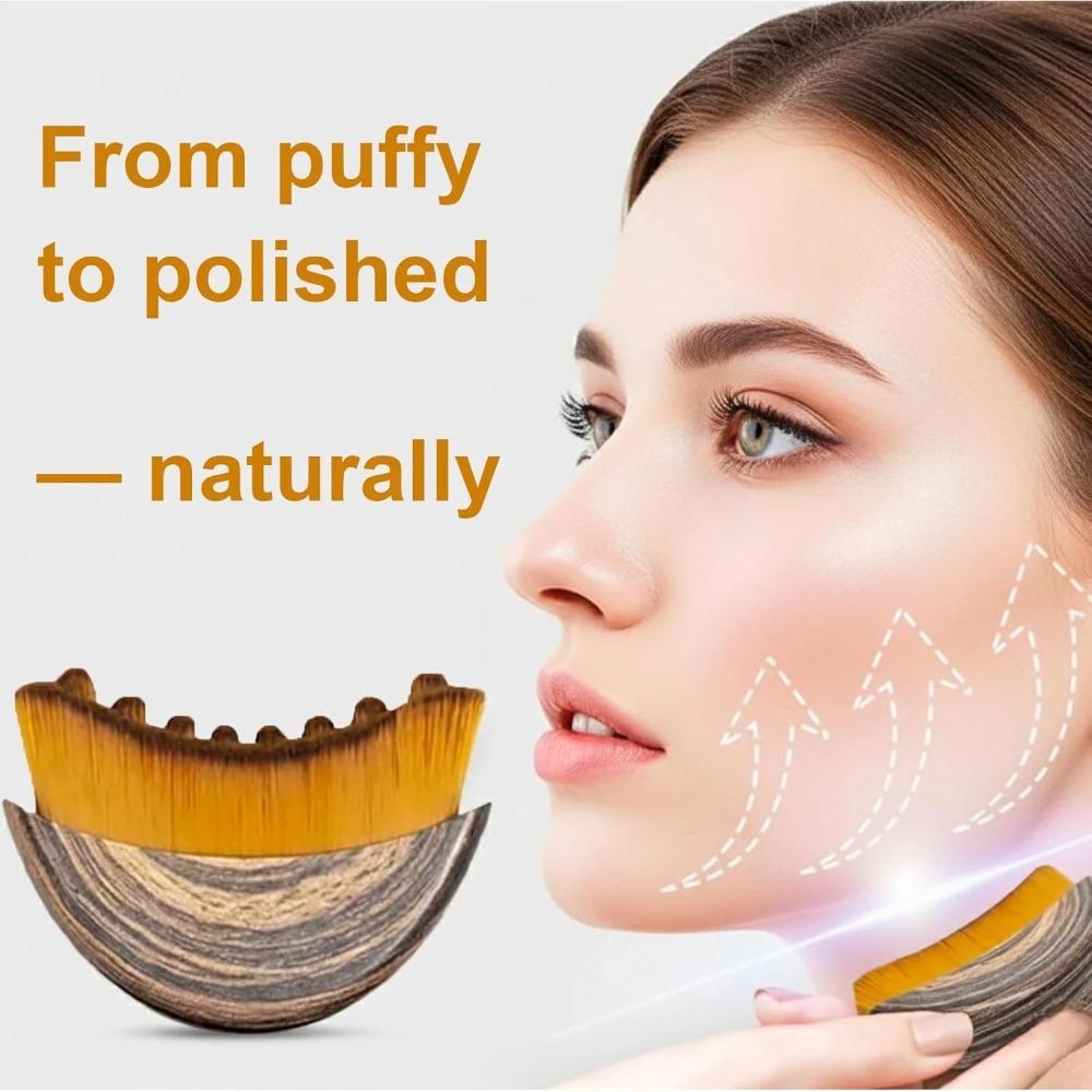 2Pcs Stainless Steel Gua Sha Tool & Lymphatic Drainage Face Brush Set Guasha Scraping Chin Sculpting Tool Face Skin Care Tools
