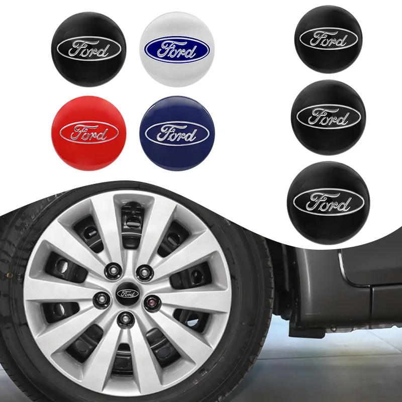 Car Sticker Hot For Ford 4Pcs 56/60/65mm Car Wheel Stickers Center Hub Cap Car Emblem Badge Decal For Ford Focus Fiesta Ranger M