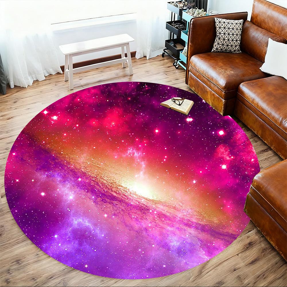 1pc galaxy space Round Chair mat Area Rug - Non-Slip, Floor Mat for Office, Bedroom, and Indoor Decor c1118207
