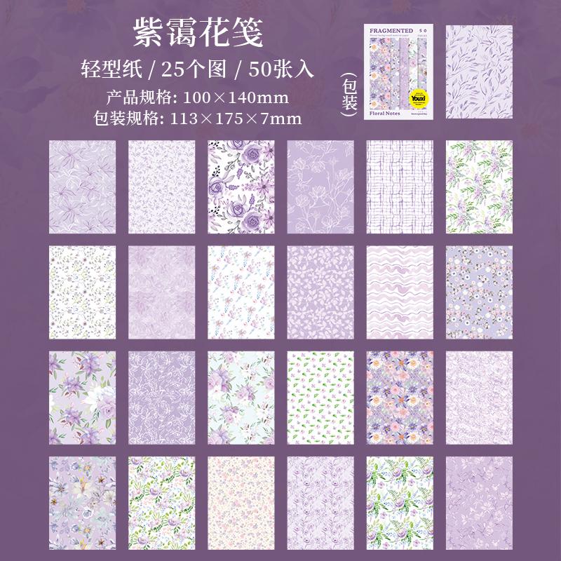 Journal GO 50 Stück Floral Handgemachtes Material Papier Junk Journal Planer Scrapbooking Vintage Dekoration Collage DIY Bastelpapiere