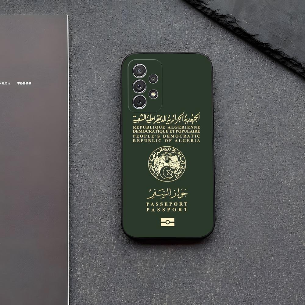 Algerian USA Passport Phone Case For Samsung Galaxy S26 S24 S23 S22 S25 S21 S20 Ultra Fe Plus A54 A24 A55 A53 Coque