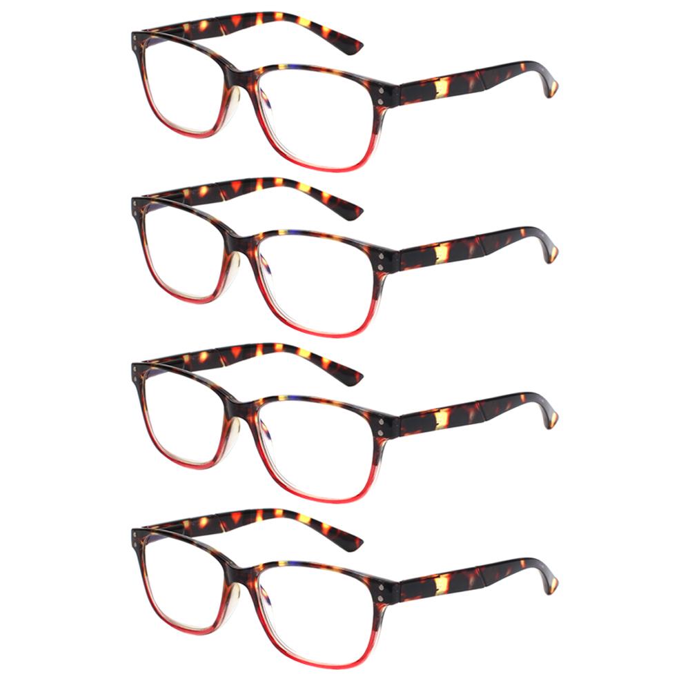 

Turezing 4 Pack Reading Glasses Men and Women Blue Light Blocking Anti UV Computer Goggle Spring Hinge Eyeglasses 0