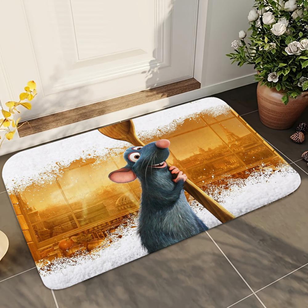 1pc  Disney Ratatouille Bathroom Absorbent Mats Anti-Slip Mats Home Decor Supplies Carpets Home Kitchen Floor Mats