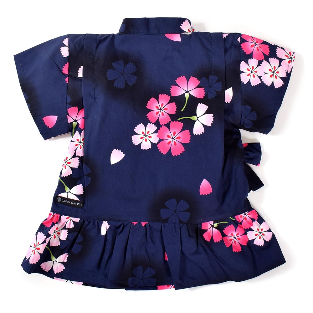 Barevné Jinbei ve stylu bonbónů 120cm Yamato Nadeshiko Dětské Jinbei Jinbei Ideální pro letní ohňostroje a letní festivaly (Dívky) (Námořnická modrá) Děti'