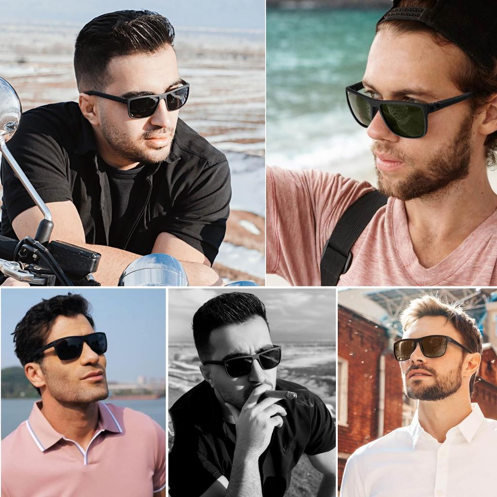 Perfectmiaoxuan Polarized Sunglasses for Men and UV400 Lightweight TR90 Square Design for and Hiking Women, Protection, Frame, Sports, Driving,