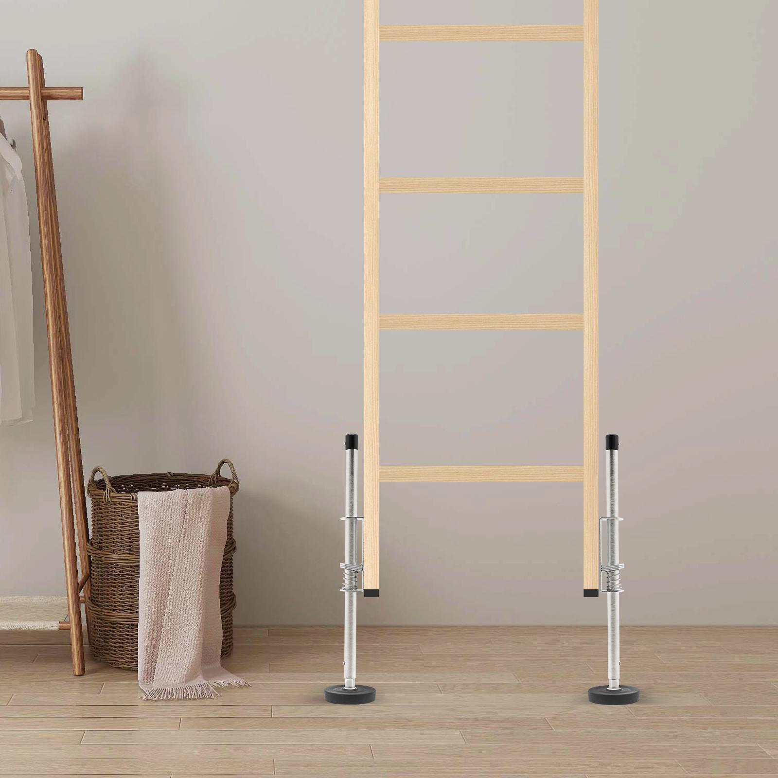 Adjustable Ladder Stabilizer, Ladder Leveler with Anti-Slip Rubber Base, 50cm Extension Ladder Leg Support for Secure Climbing серебряный