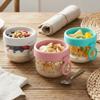 Food Grade Oatmeal Cup With  Spoon Yogurt Jar Smooth Edge Sealed Cup  Breakfast