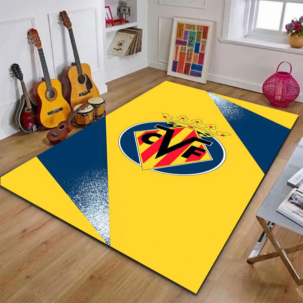 "Yellow and Blue CVF Crown Emblem Design" Patterned carpet, suitable as a non slip play mat for the living room and bedroom sofa
