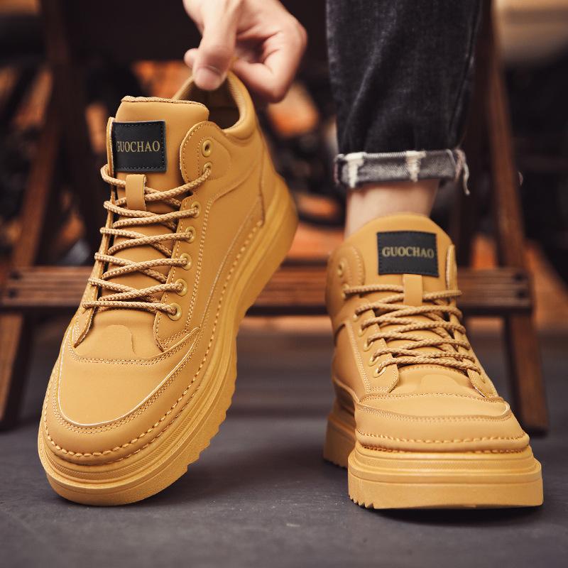 Martin boots men's new autumn British style retro high-top board shoes hiking mountaineering rhubarb boots