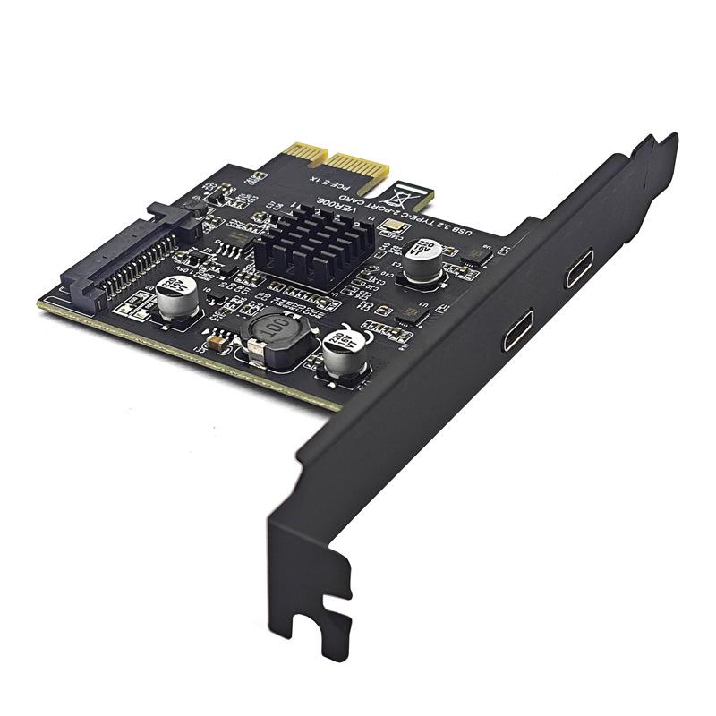 USB 3.2 Gen 2 Dual Type-C Expansion Card with ASMedia ASM3142, 10Gbps