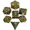 7 Pcs Hollow Metal Dice Set for DND RPG Dragon-Engraved Polyhedral Dice Tabletop Gaming Accessories for Dungeon Master Collector