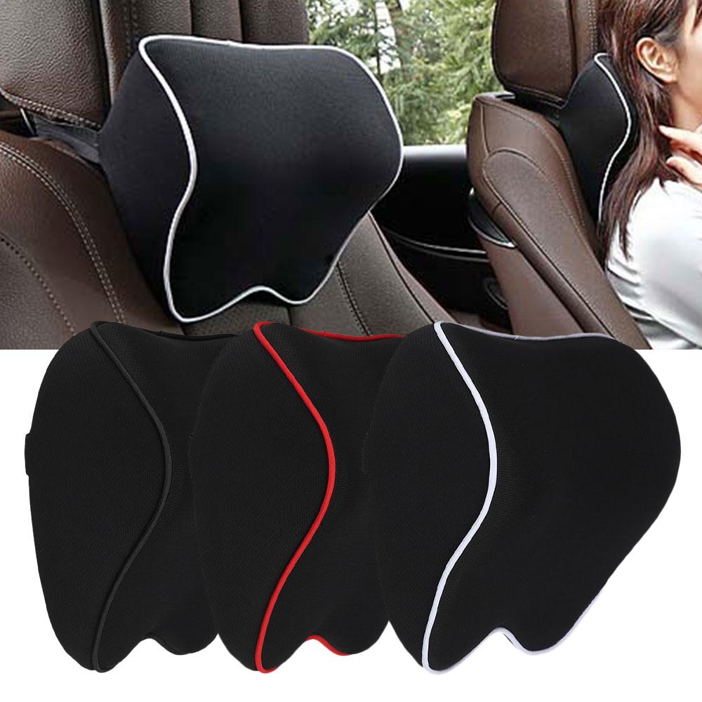 Black Car Neck Pillow Universal Car Seat Headrest Pillow Neck Rest Cushion Washable Driver Front Passenger Seat Headrest Support