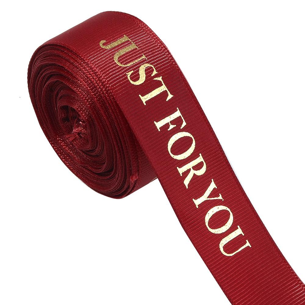 10 Yards/Roll 25mm Width Printed Ribbon Just For You Print Polyester Material Wrapping Ribbon 10 Yards/Roll