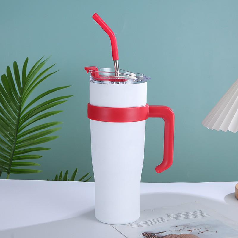 40oz Insulated Stainless Steel Tumbler with Handle and Straw - Large Capacity Car Mug, Ideal as a Business Gift 40oz