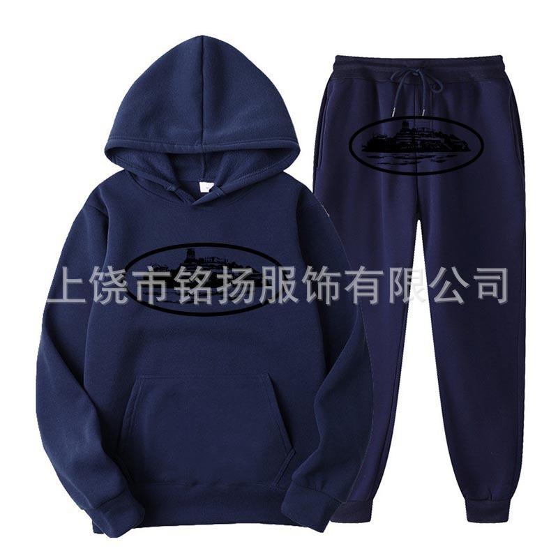 Corteiz Trendy Street Loose Hoodie Set Women's Beauty Hip-hop Skateboard Casual Top Men's Outfit