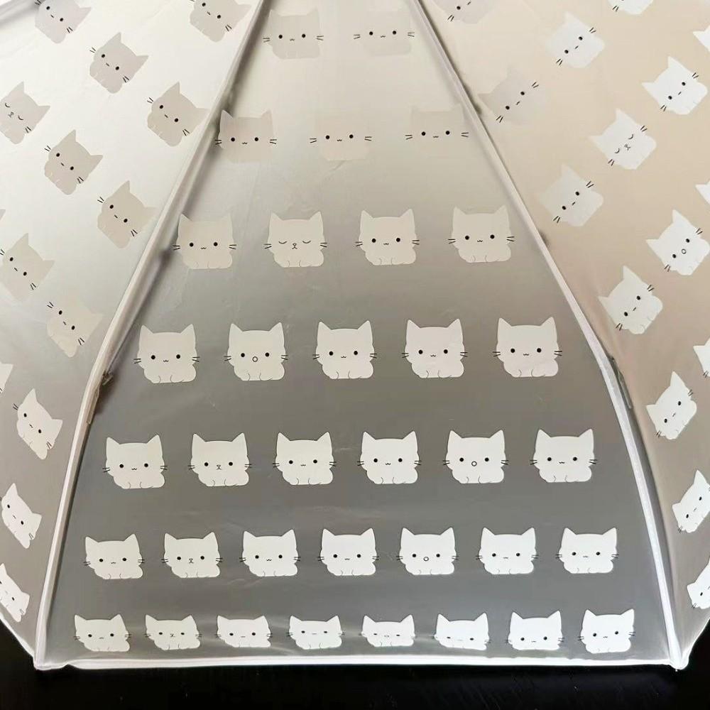 Waterproof Cartoon Cat Umbrella Thickened Automatic Umbrella Transparent Umbrella  Students