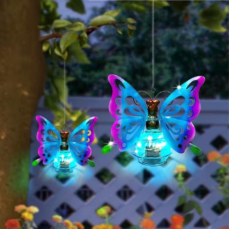 Hanging Solar Lights for Home Garden Decorative Lights Butterfly Pendant Lights Solar Lights for Lawns, Tree Branches, and Porches