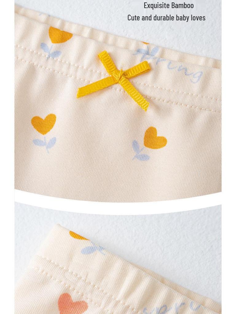 Kids' Pure Cotton Cartoon Boxer Briefs - Antibacterial Korean Style for Baby Girls