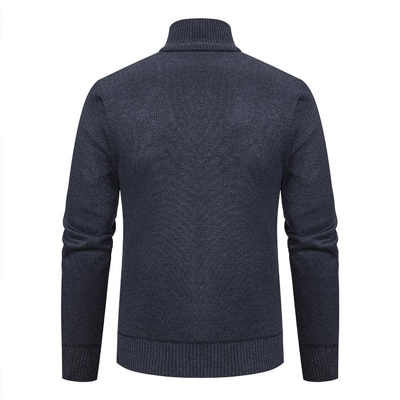 Winter Herren Strickjacke Pullover Jacke Stehkragen Gestrickt Dick Gestrickter Pullover