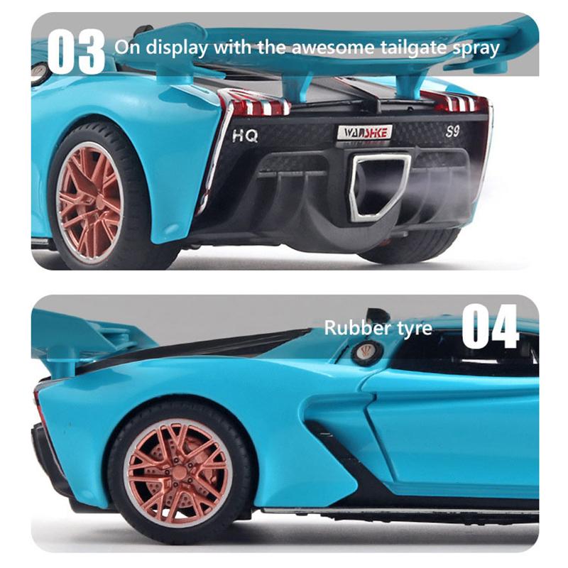 Hongqi S9-Druckgussauto-Modellspielzeug im Maßstab 1:24, zurückziehbares Spielzeugfahrzeug mit Sound, Licht und Spray für Kinder, Kleinkinder, Jungen und Mädchen, Geschenkkollektion